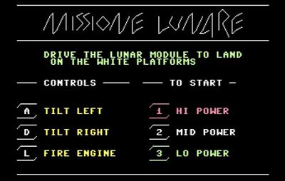 Missione Lunare - Screenshot - Game Title Image