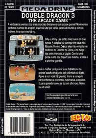 Double Dragon 3: The Arcade Game - Box - Back Image