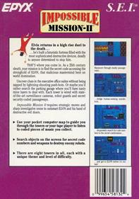 Impossible Mission II - Box - Back Image