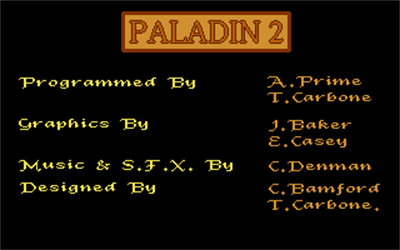 Paladin II - Screenshot - Game Title Image