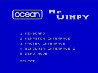 Mr. Wimpy: The Hamburger Game - Screenshot - Game Select Image