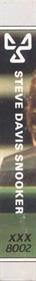 Steve Davis Snooker - Box - Spine Image