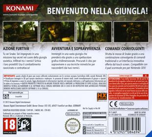 Metal Gear Solid 3D: Snake Eater - Box - Back Image