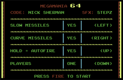 Megamania 64 - Screenshot - Game Select Image
