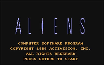Aliens: The Computer Game (US Version) - Screenshot - Game Title Image