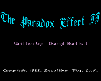 The Paradox Effect II - Screenshot - Game Title Image