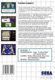 Casino Games - Box - Back Image