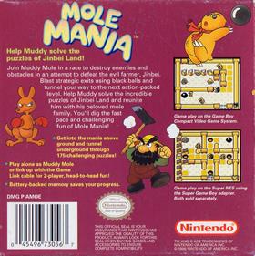 Mole Mania - Box - Back Image