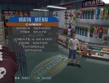 Tony Hawk's Pro Skater 3 - Screenshot - Game Select Image