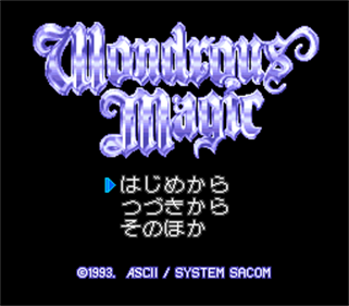 Wondrous Magic - Screenshot - Game Title Image