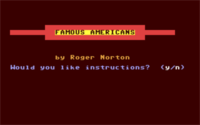 Famous Americans - Screenshot - Game Title Image