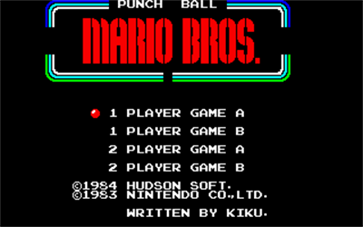 Punch Ball Mario Bros. - Screenshot - Game Title Image