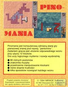 Pinomania - Box - Back Image