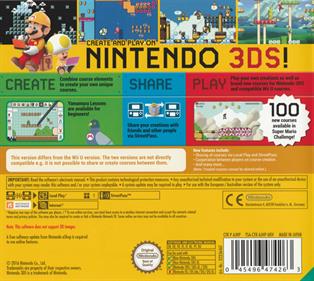 Super Mario Maker for Nintendo 3DS - Box - Back Image