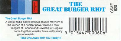 The Great Burger Riot - Box - Back Image