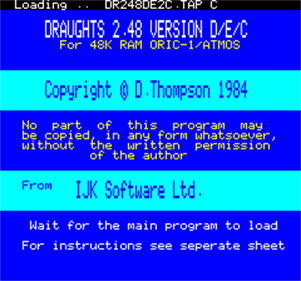 Draughts - Screenshot - Game Title Image