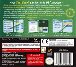 Tout Savoir 4e - Box - Back Image