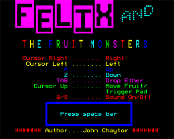 Felix and the Fruit Monsters - Screenshot - Game Title Image