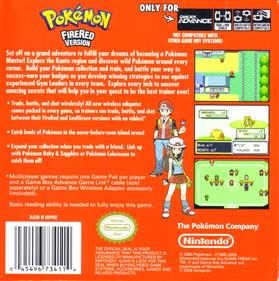 Pokémon FireRed Version - Box - Back Image