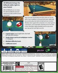 3D Billiards: Billiards & Snooker - Box - Back Image