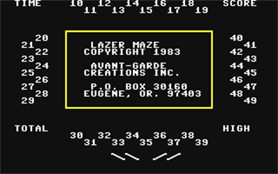 Lazer Maze (Avant-Garde) - Screenshot - Game Title Image