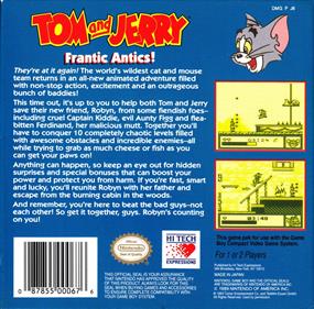Tom and Jerry: Frantic Antics! - Box - Back Image