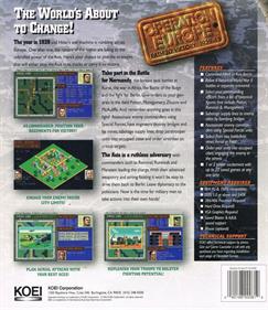 Operation Europe: Path to Victory 1939-45 - Box - Back Image