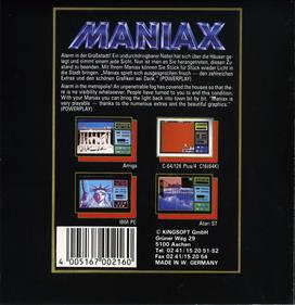 Maniax - Box - Back Image