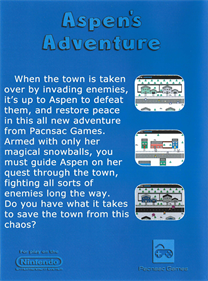 Aspen's Adventure - Box - Back Image