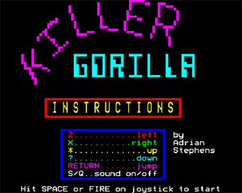 Killer Gorilla - Screenshot - Game Select Image