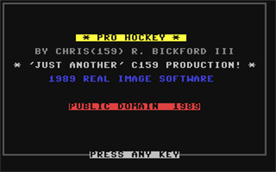 Pro Hockey - Screenshot - Game Title Image