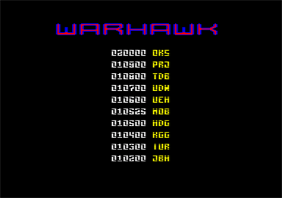 Warhawk  - Screenshot - High Scores Image