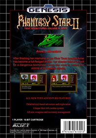 Phantasy Star II Text Adventure Volume 4: Anne's Adventure - Fanart - Box - Back