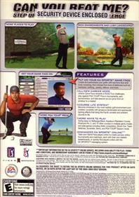 Tiger Woods PGA Tour 2004 - Box - Back Image