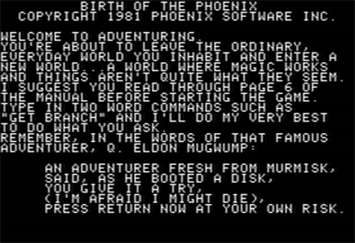 Birth of the Phoenix - Screenshot - Game Title Image