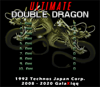 Ultimate Double Dragon - Screenshot - High Scores Image