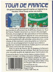 Tour de France (Activision) - Box - Back Image