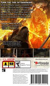 The Elder Scrolls Travels: Oblivion - Box - Back Image