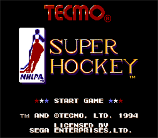 Tecmo Super Hockey - Screenshot - Game Title Image