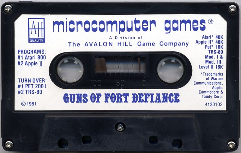 Guns of Fort Defiance by Avalon Hill for Apple II TRS-80 Atari 800 NEW PET 