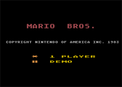 Mario Bros. - Screenshot - Game Title Image