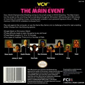 WCW: World Championship Wrestling: The Main Event - Box - Back - Reconstructed Image
