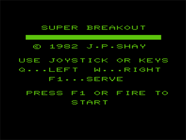 Super Breakout - Screenshot - Game Title Image