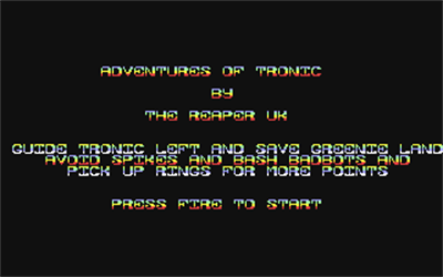 Adventures of Tronic - Screenshot - Game Title