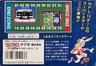 Tecmo Bowl - Box - Back Image