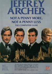 Jeffrey Archer: Not a Penny More, Not a Penny Less: The Computer Game - Advertisement Flyer - Front Image