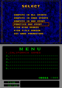 California Games - Screenshot - Game Select Image