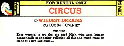 Circus (Cymbal Software) - Box - Back Image