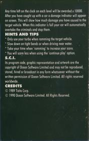 Chase H.Q. II: Special Criminal Investigations - Box - Back Image