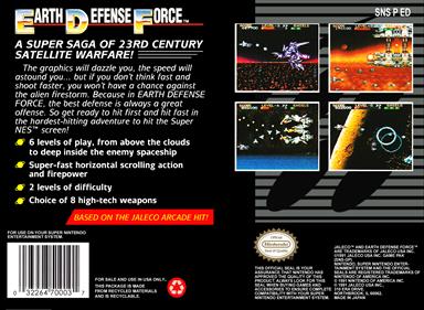 Earth Defense Force - Box - Back Image